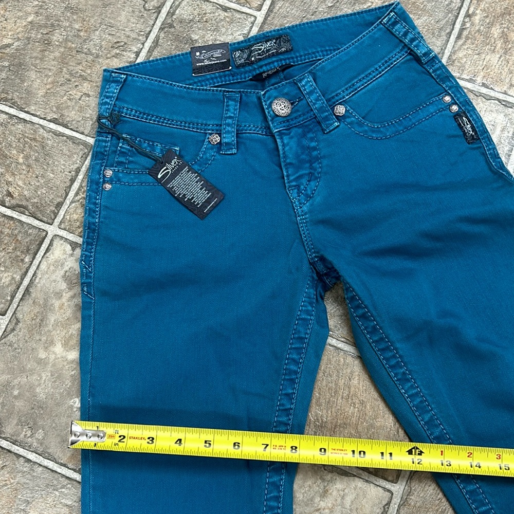 Silver Suki Skinny Jeans, Teal - Picture 15 of 15